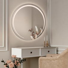 Круглое настенное зеркало со светодиодной LED-подсветкой Нела 
